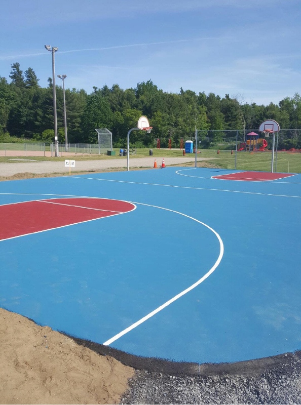 Basketball court blue and red 594x800
